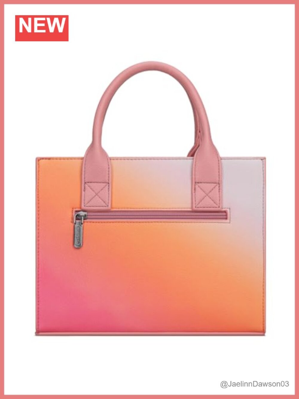 Faux Leather Satchel Tote with Adjustable Strap - Picture 4 of 6
